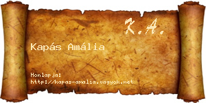 Kapás Amália névjegykártya